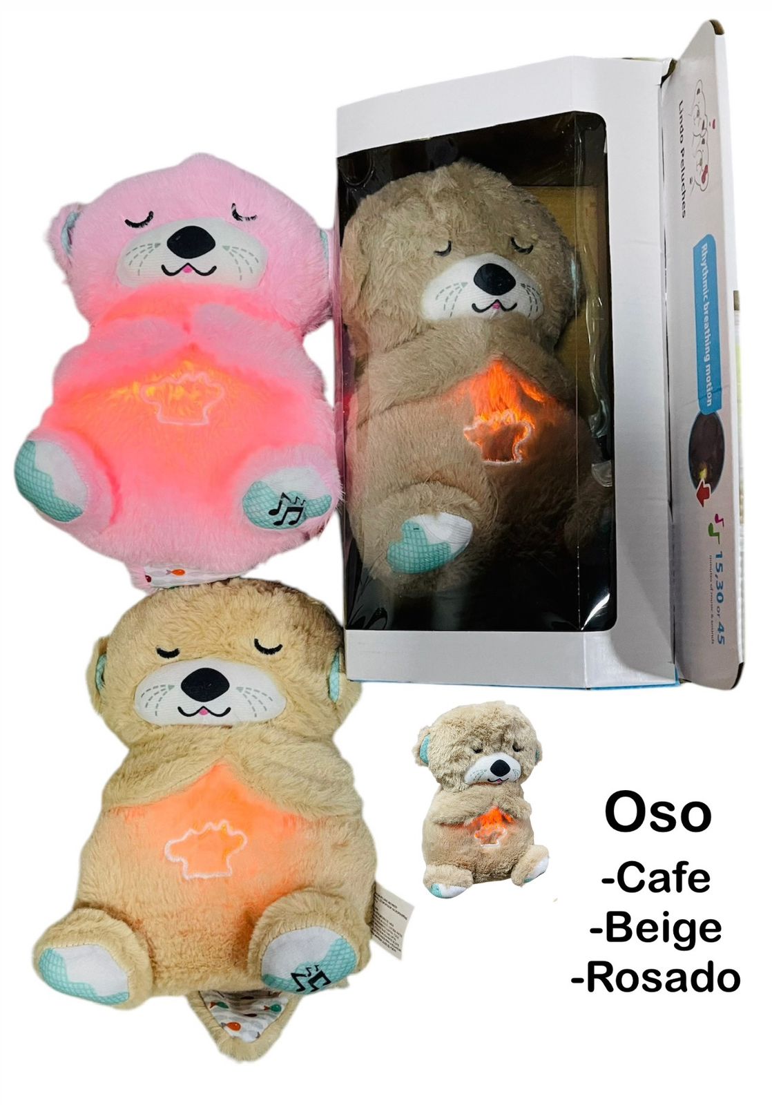 PELUCHE RELAJANTE QUE RESPIRA, CON LUZ..